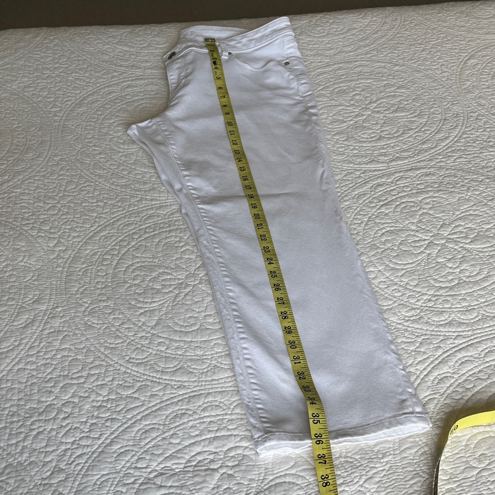 LOFT Curvy Cotton Straight Jeans Womens 32/14 White Pockets Beach Cruise - Picture 14 of 16